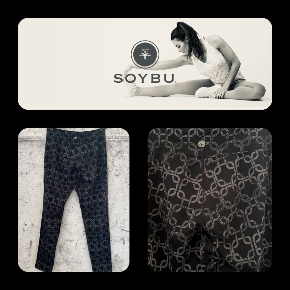 🪘3/$35 SOYBU Lotus Fit Grey and Black Pattern Yoga Leggings-S